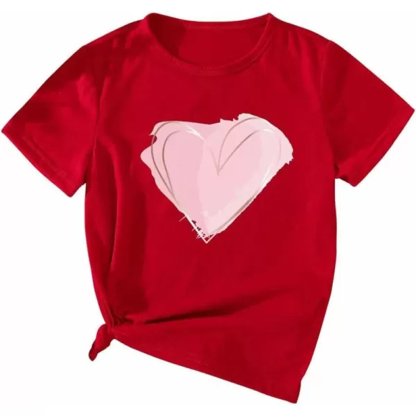 SweatyRocks Girl's Graphic Patterned T Shirt Scoop Neck Short Sleeve T Shirts