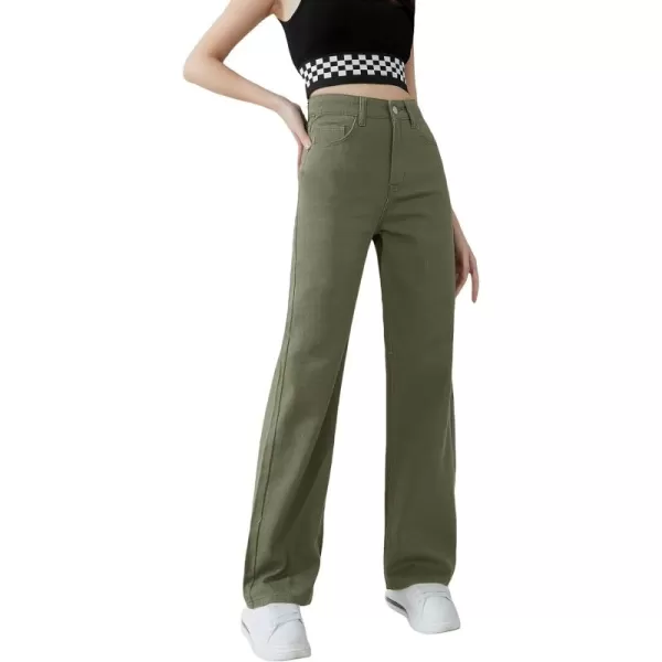 SweatyRocks Girl's High Waisted Solid Straight Leg Jeans Casual Loose Denim Pants