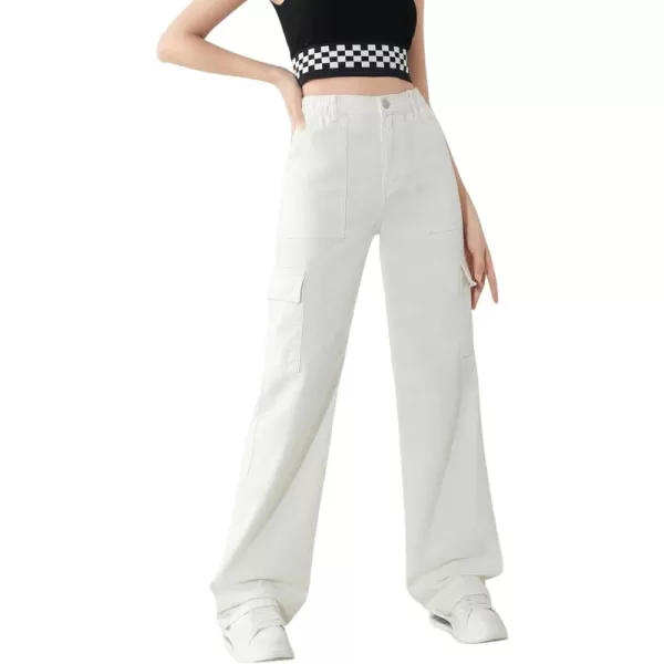 SweatyRocks Girl's High Waisted Solid Straight Leg Jeans Casual Loose Denim Pants