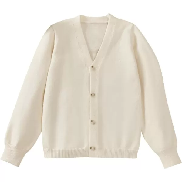 SweatyRocks Girl's Long Sleeve Drop Shoulder V Neck Button Front Ribbed Knit Cardigan Sweaters