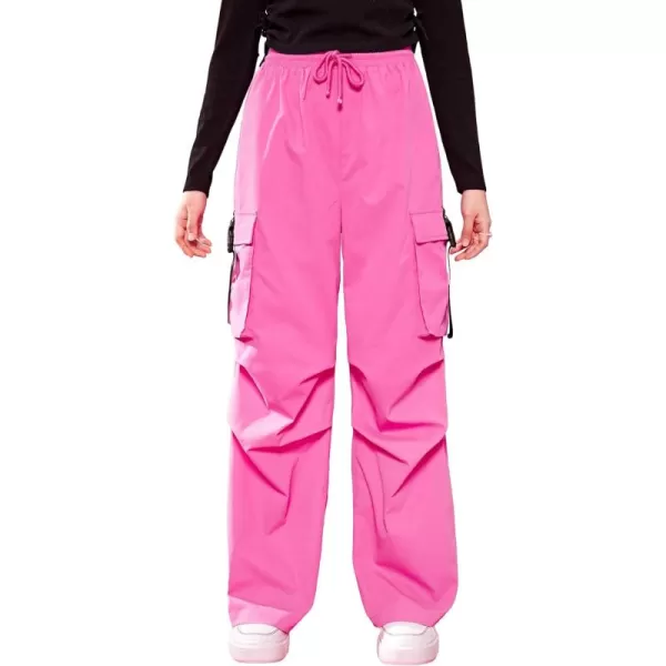 SweatyRocks Girl's Ruched Drawstring Waist Cargo Pants Straight Leg Trousers with Pocket