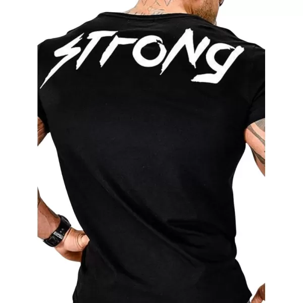 SweatyRocks Men's Letter Graphic Tee Short Sleeve Round Neck Drop Shoulder Top T-Shirt