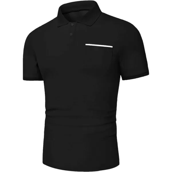 SweatyRocks Men's Lightweight Slim Fit Polo T-Shirts Muscle Short Sleeve Collar Shirts Golf