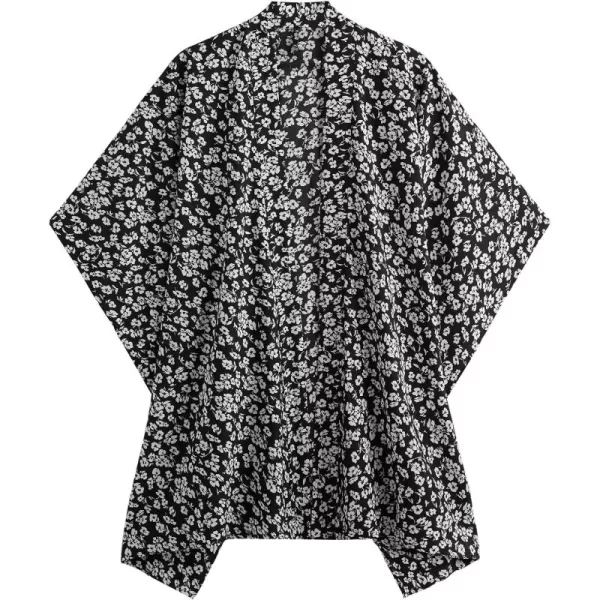 SweatyRocks Women Kimono Vintage Floral Beach Long Cover Up