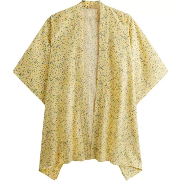 SweatyRocks Women Kimono Vintage Floral Beach Long Cover Up