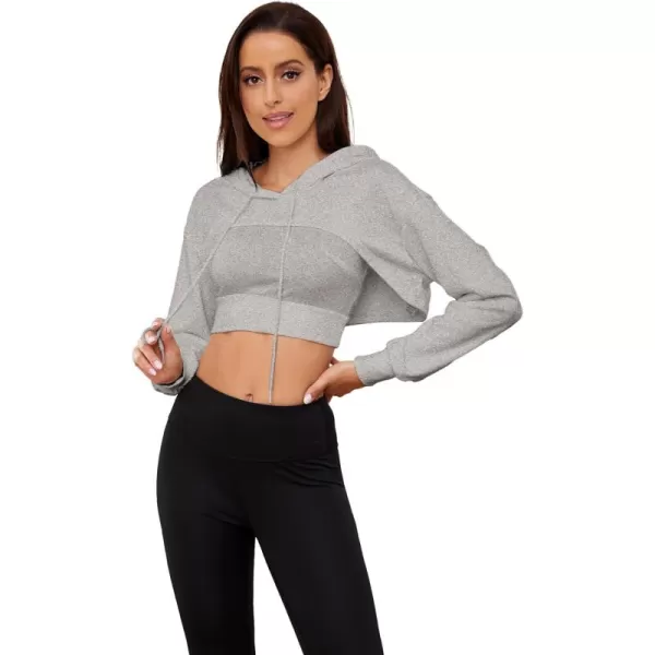 SweatyRocks Women's 2 Piece Outfits Long Sleeve Pullover Crop Top Sweatshirts Hoodie And Cami Tank Top Set
