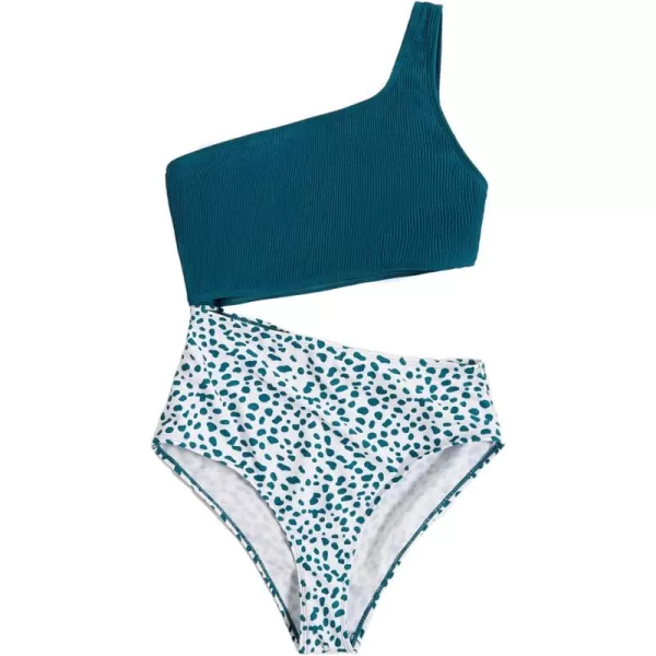 SweatyRocks Women's Bathing Suits One Shoulder Cutout One Piece Swimsuit Swimwear Monokini