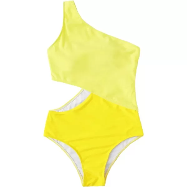 SweatyRocks Women's Bathing Suits One Shoulder Cutout One Piece Swimsuit Swimwear Monokini