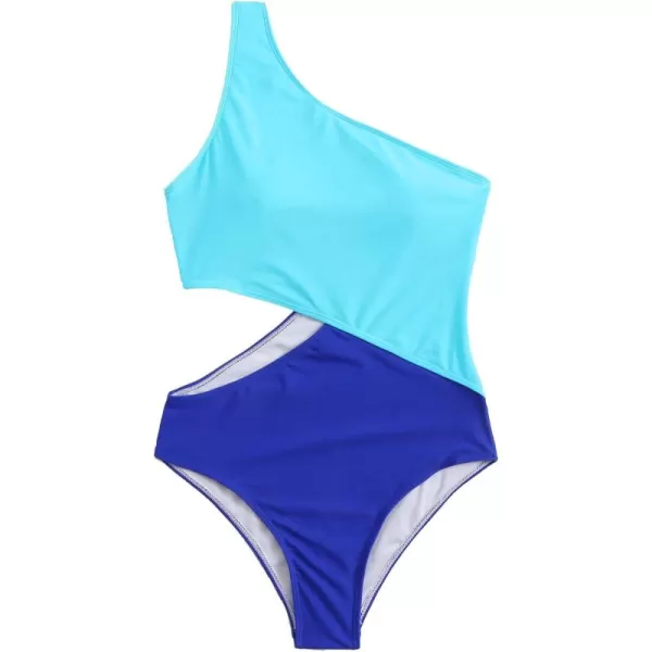SweatyRocks Women's Bathing Suits One Shoulder Cutout One Piece Swimsuit Swimwear Monokini
