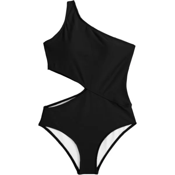 SweatyRocks Women's Bathing Suits One Shoulder Cutout One Piece Swimsuit Swimwear Monokini