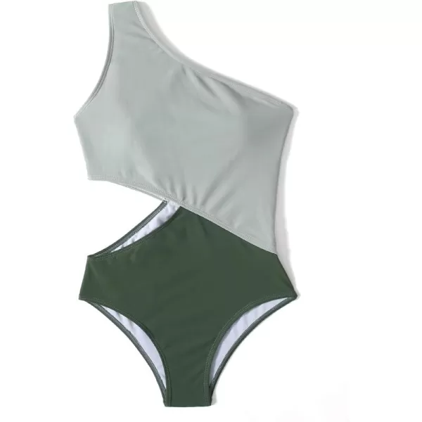 SweatyRocks Women's Bathing Suits One Shoulder Cutout One Piece Swimsuit Swimwear Monokini
