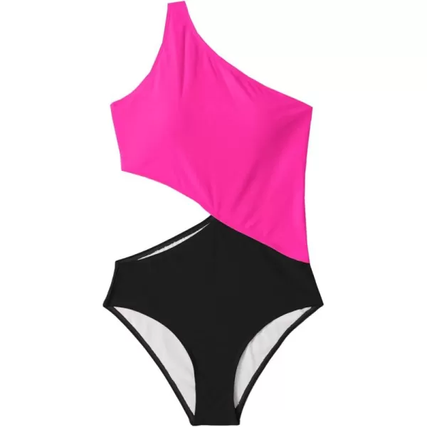 SweatyRocks Women's Bathing Suits One Shoulder Cutout One Piece Swimsuit Swimwear Monokini