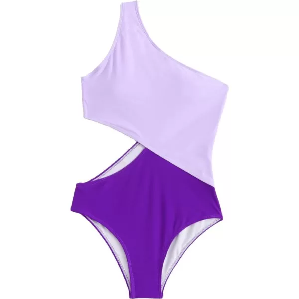 SweatyRocks Women's Bathing Suits One Shoulder Cutout One Piece Swimsuit Swimwear Monokini