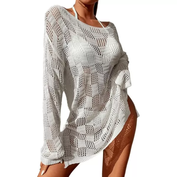SweatyRocks Women's Beach Swimsuit Hollow Out Cover Up Bathing Suit Cover For Swimwear