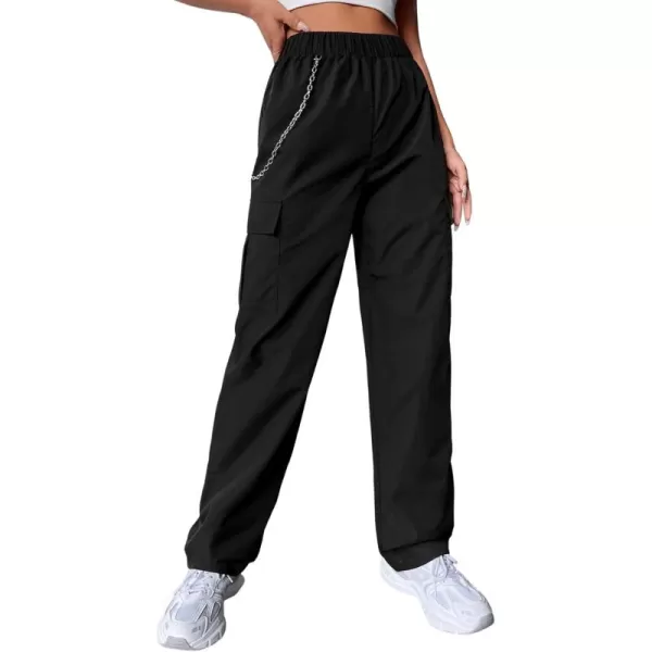 SweatyRocks Women's Casual Drawstring Waist Jogger Workout Cargo Pants with Pockets