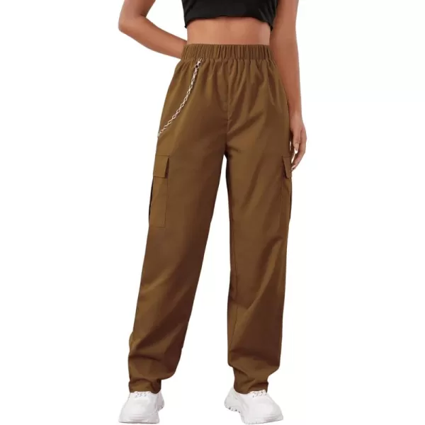 SweatyRocks Women's Casual Drawstring Waist Jogger Workout Cargo Pants with Pockets