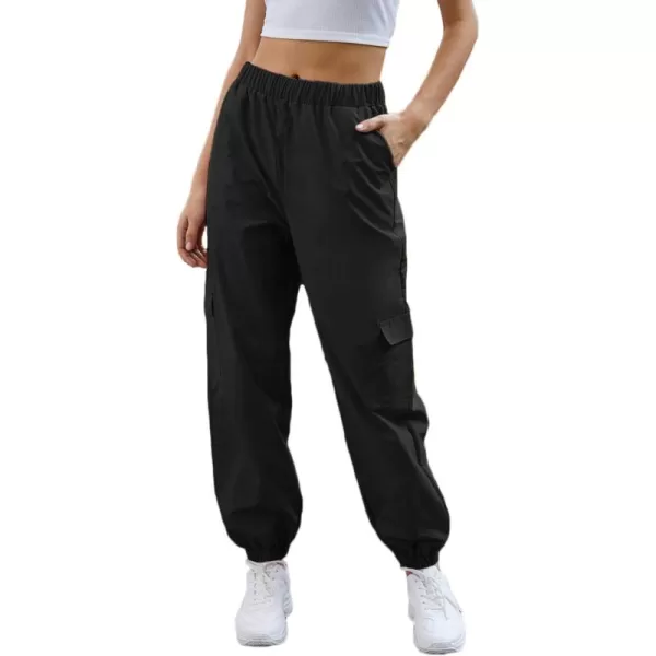 SweatyRocks Women's Casual Drawstring Waist Jogger Workout Cargo Pants with Pockets