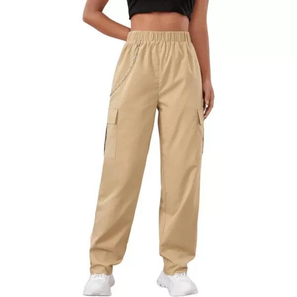 SweatyRocks Women's Casual Drawstring Waist Jogger Workout Cargo Pants with Pockets