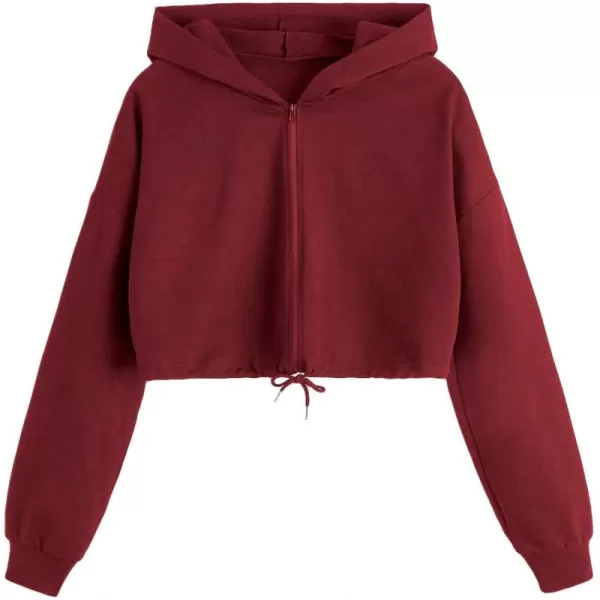 SweatyRocks Women's Casual Full Zip Crop Top Hoodie Sweatshirt Jacket