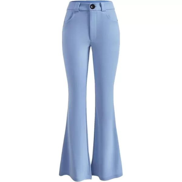 SweatyRocks Women's Casual High Waist Flare Leg Bell Bottom Pants Work Office Trousers