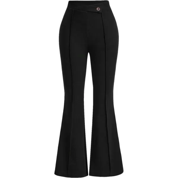 SweatyRocks Women's Casual High Waist Flare Leg Bell Bottom Pants Work Office Trousers