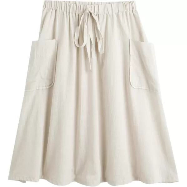 SweatyRocks Women's Casual High Waist Pleated A-Line Midi Skirt with Pocket