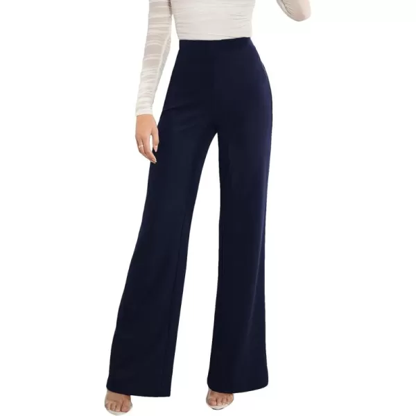 SweatyRocks Women's Casual High Waisted Wide Leg Long Pant Trouser Business Work Pants