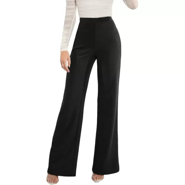SweatyRocks Women's Casual High Waisted Wide Leg Long Pant Trouser Business Work Pants