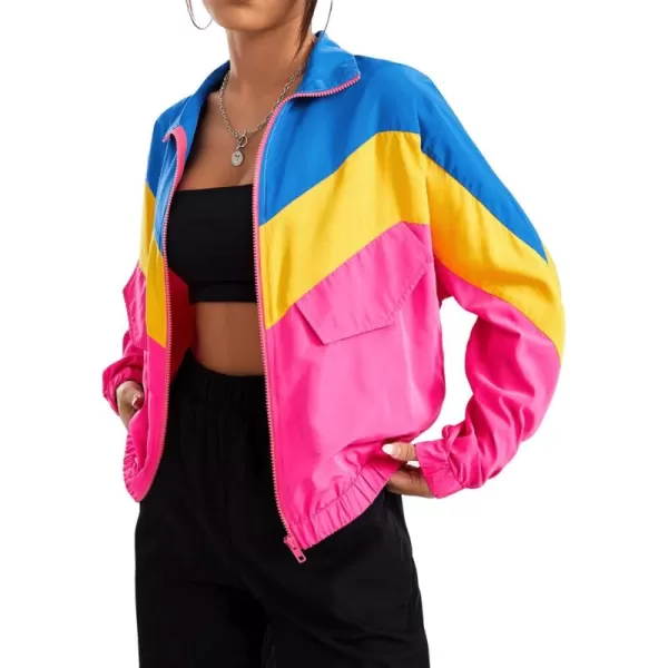SweatyRocks Women's Casual Lightweight Color Block Bomber Jacket