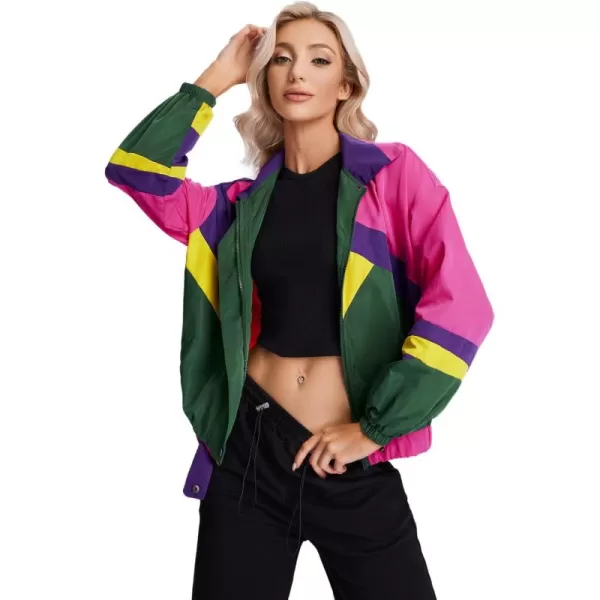 SweatyRocks Women's Casual Lightweight Color Block Bomber Jacket