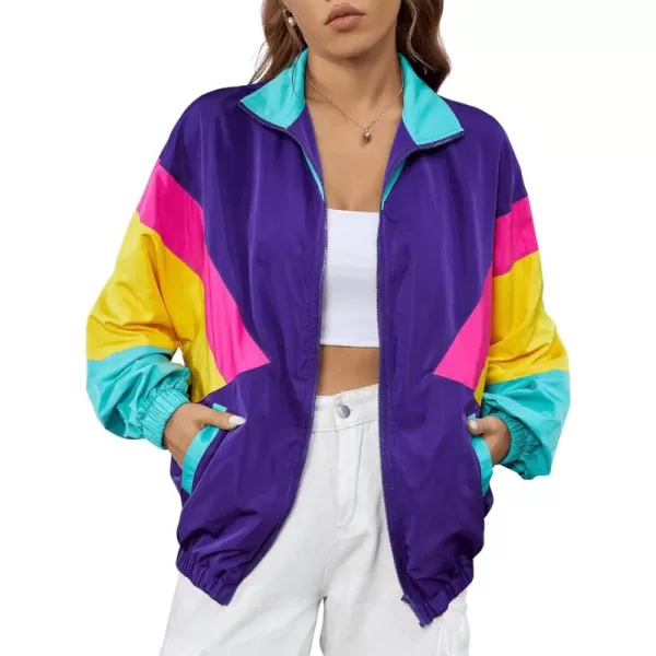 SweatyRocks Women's Casual Lightweight Color Block Bomber Jacket