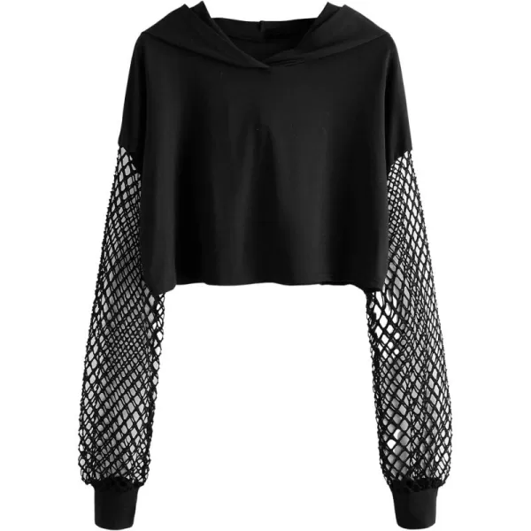 SweatyRocks Women's Casual Long Sleeve Crew Neck Letter Print Crop Top Sweatshirt