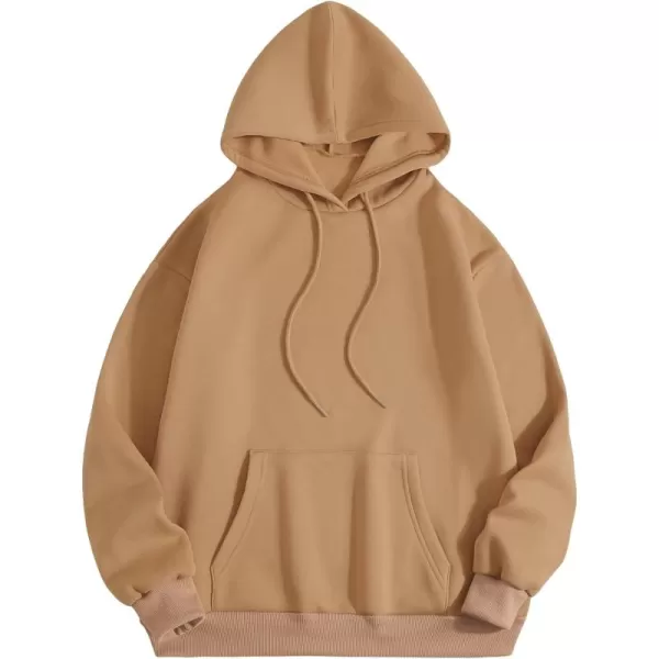 SweatyRocks Women's Casual Long Sleeve Drop Shoulder Oversized Pullover Hoodie Sweatshirt Tops