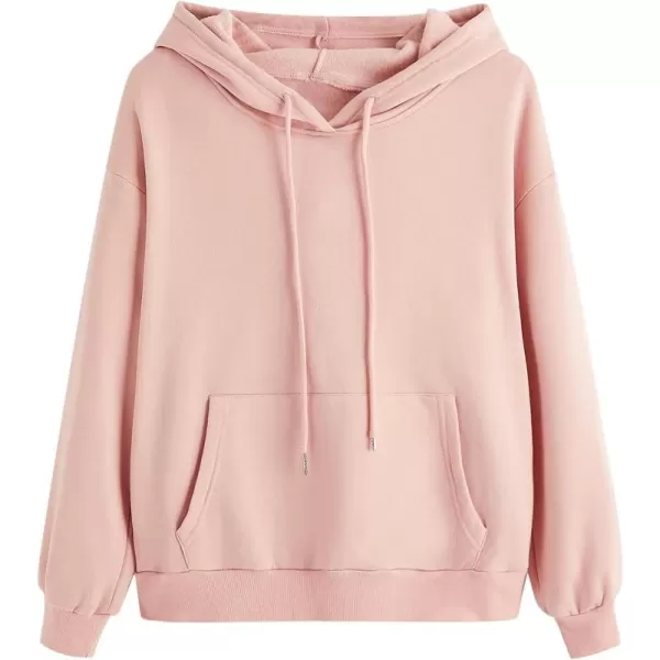 SweatyRocks Women's Casual Long Sleeve Drop Shoulder Oversized Pullover Hoodie Sweatshirt Tops