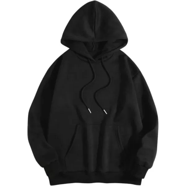 SweatyRocks Women's Casual Long Sleeve Drop Shoulder Oversized Pullover Hoodie Sweatshirt Tops
