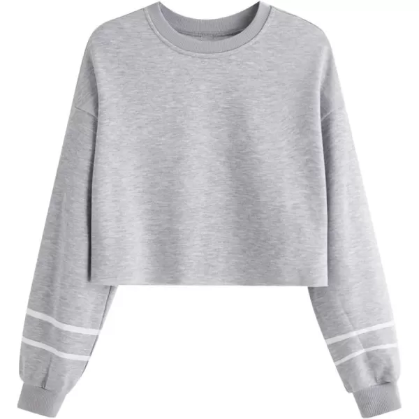 SweatyRocks Women's Casual Long Sleeve Raw Hem Pullover Crop Tops Sweatshirts