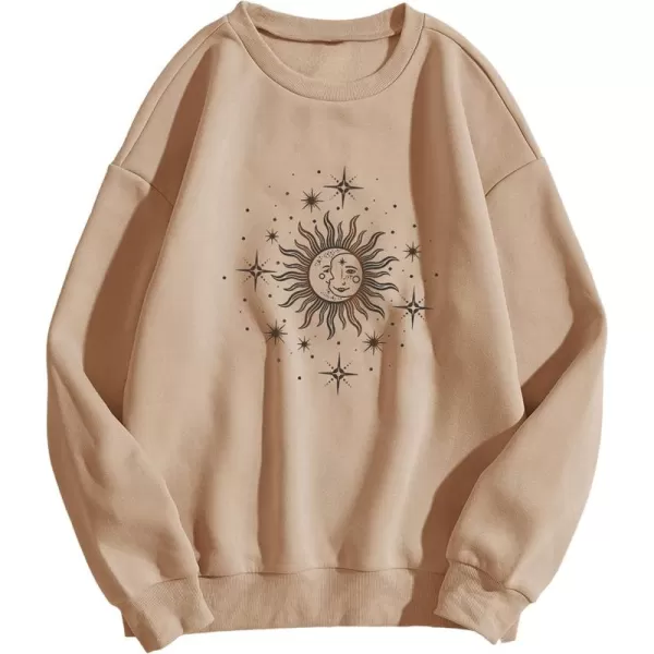 SweatyRocks Women's Casual Long Sleeve Sweatshirt Round Neck Pullover Tops
