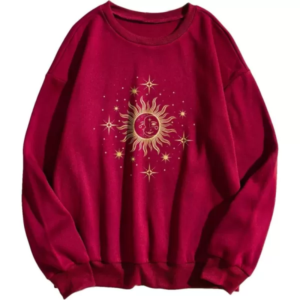 SweatyRocks Women's Casual Long Sleeve Sweatshirt Round Neck Pullover Tops