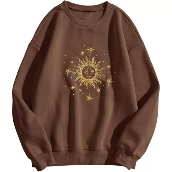 SweatyRocks Women's Casual Long Sleeve Sweatshirt Round Neck Pullover Tops