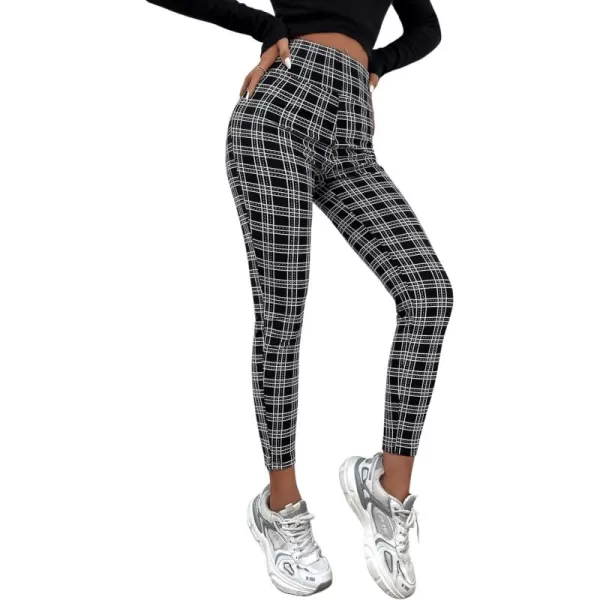 SweatyRocks Women's Casual Skinny Leggings Stretchy High Waisted Work Pants