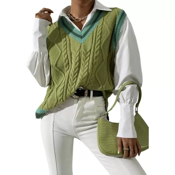 SweatyRocks Women's Casual Sleeveless V Neck Sweater Tank Top Knitted Tunic Vest Tops