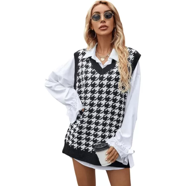 SweatyRocks Women's Casual Sleeveless V Neck Sweater Tank Top Knitted Tunic Vest Tops