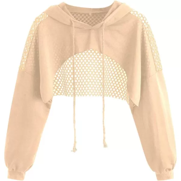 SweatyRocks Women's Casual Solid Cut Out Front Long Sleeve Pullover Crop Top Sweatshirt