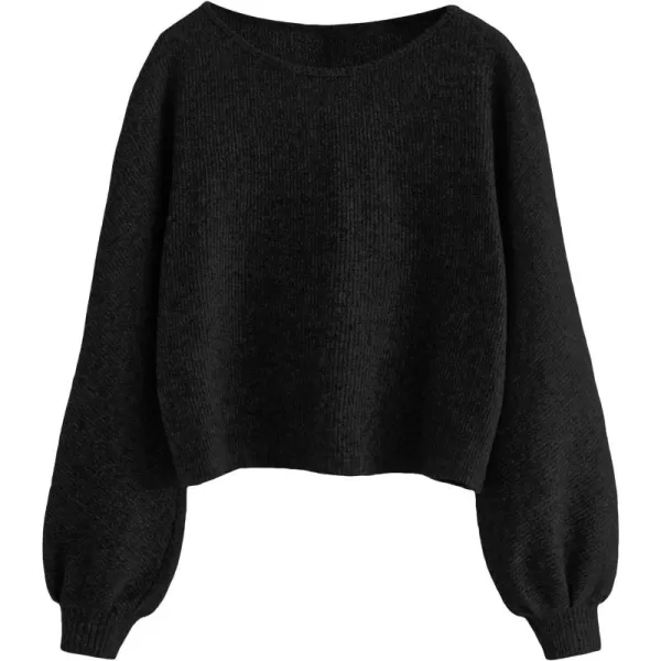 SweatyRocks Women's Casual Solid Ribbed Knit Raglan Long Sleeve Crop Top T Shirt