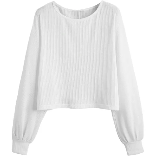 SweatyRocks Women's Casual Solid Ribbed Knit Raglan Long Sleeve Crop Top T Shirt