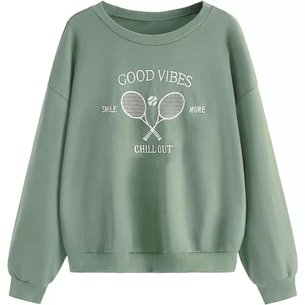 SweatyRocks Women's Casual Sweatshirt Long Sleeve Graphic Print Pullover Tops