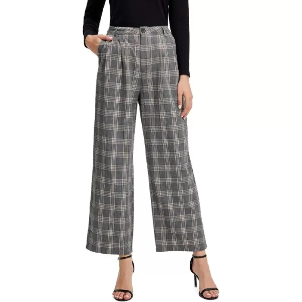 SweatyRocks Women's Casual Wide Leg High Waisted Button Down Straight Long Trousers Pants