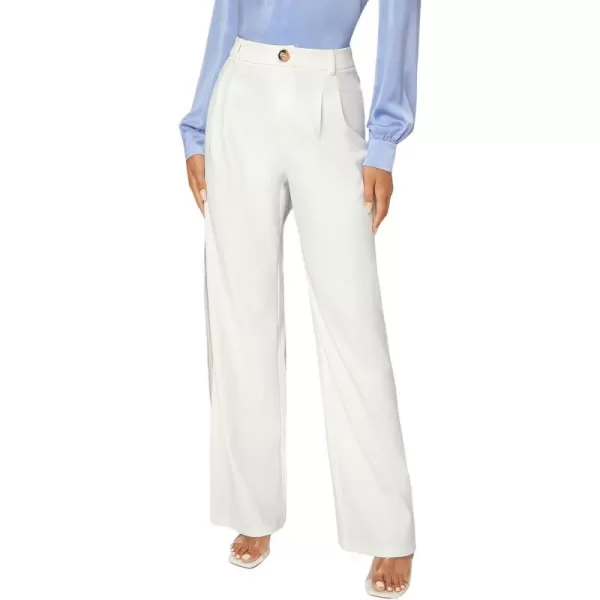 SweatyRocks Women's Casual Wide Leg High Waisted Button Down Straight Long Trousers Pants