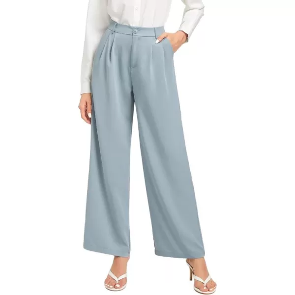 SweatyRocks Women's Casual Wide Leg High Waisted Button Down Straight Long Trousers Pants