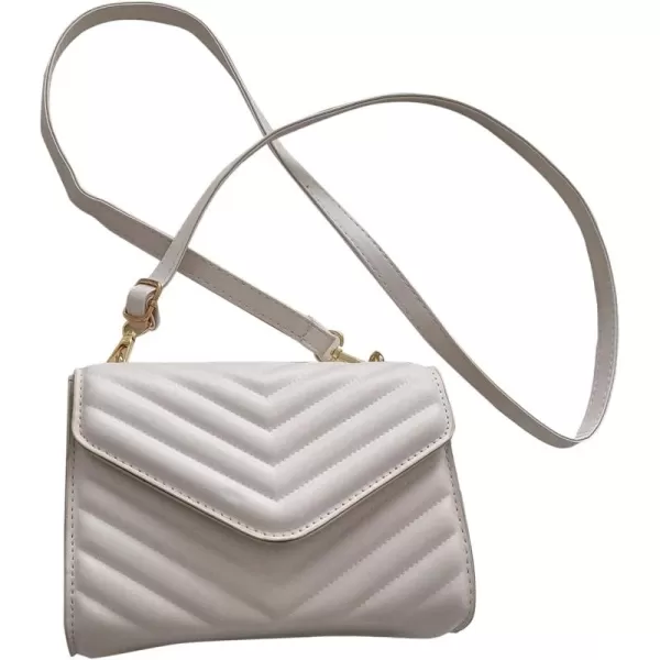 SweatyRocks Women's Chevron Quilted PU Leather Shoulder Bag Flap Chain Work Square Bag Solid Mini Bag
